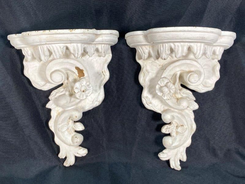 Pair of Decorative White Wall Shelves (1 of 8)