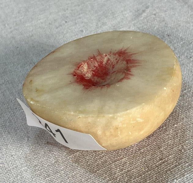 Carved Alabaster Half Peach Stone Fruit (1 of 6)