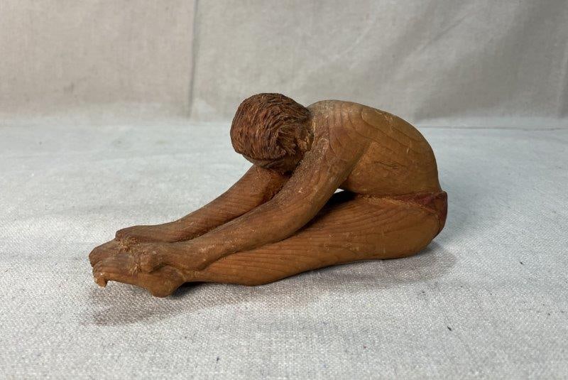 Folk Art Carving of Stretching Man (1 of 5)