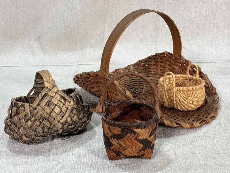 Four Miniature Handwoven Baskets (1 of 20)