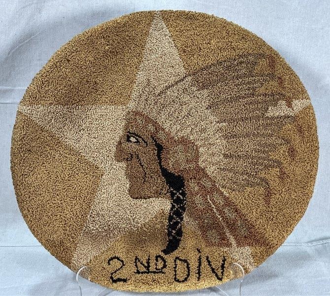 Pictorial Hooked Rug Native American Warrior (1 of 9)