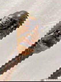 Folk Art Carved Head Cane (1 of 9)