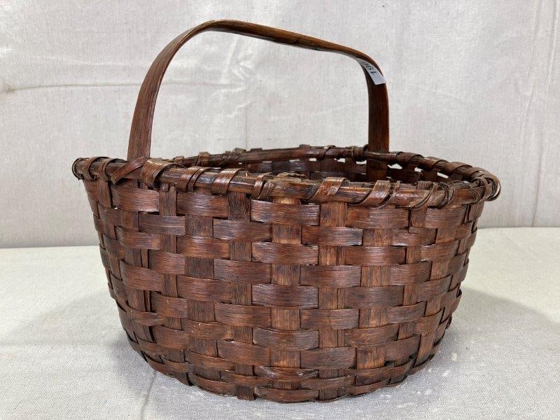 Large Primitive Splint Oak Basket (1 of 11)