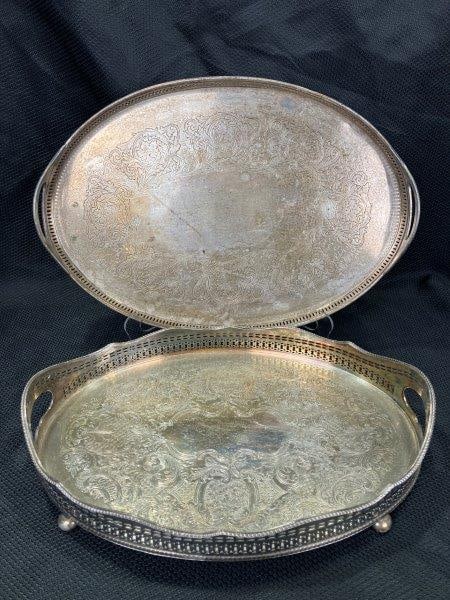 Pair of Silver Plated Gallery Trays (1 of 15)