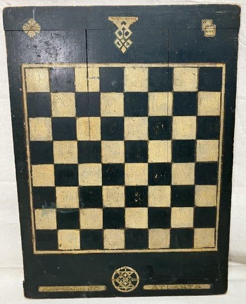 Early Polychromed Wooden Game Board (1 of 9)