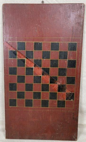 Antique Painted Checkered Game Board (1 of 5)