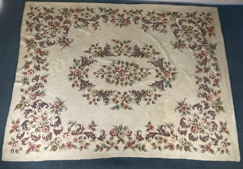 Room-Sized Floral Hooked Rug (1 of 6)