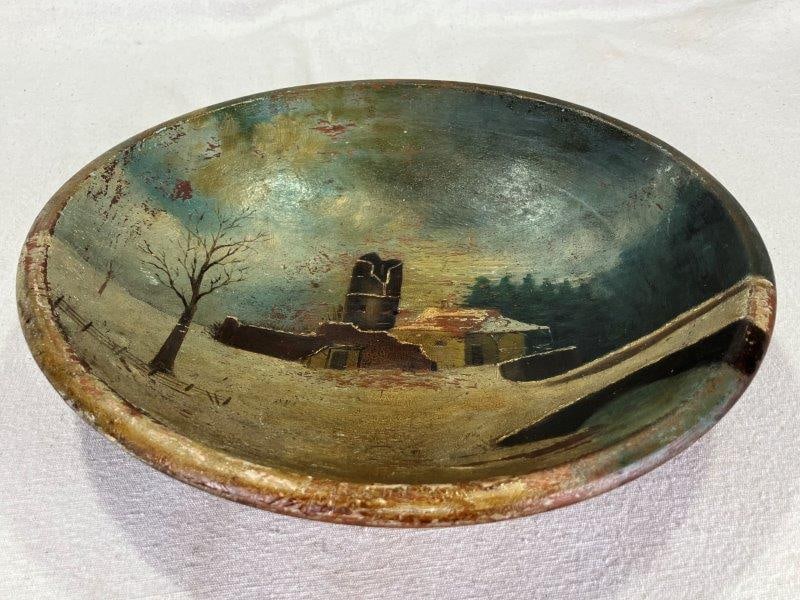 Painted Walnut Dough Bowl (1 of 8)