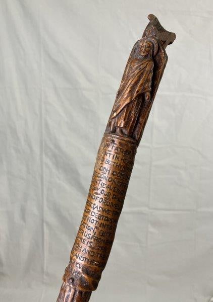 Religious Folk Art Cane with Carved Figure of Jesus (1 of 9)