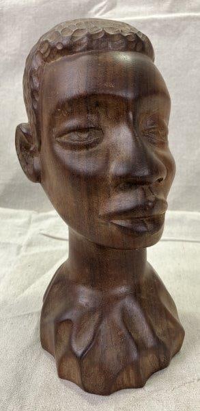 Carved American Bust in Exotic Wood (1 of 12)