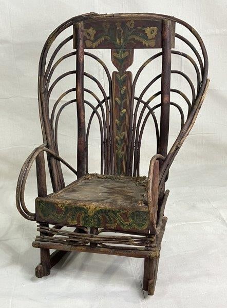 Polychromed Twig Child's Rocking Chair (1 of 14)