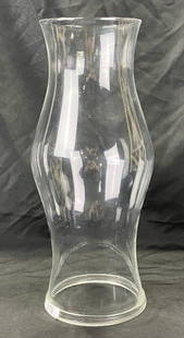 Hand-Blown Hurricane Glass Globe: Elegant, clear hand-blown glass hurricane shade with subtle air bubbles and natural variations from the glassblowing process. Flared top with rounded base, ideal for candlesticks or oil lamps.