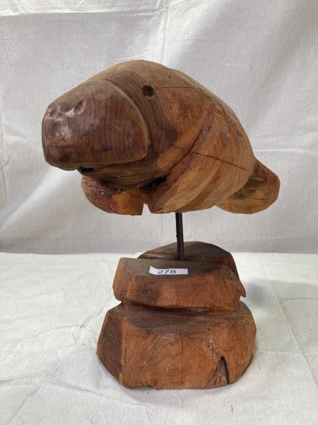 Folk Art Carving of a Manatee (1 of 20)