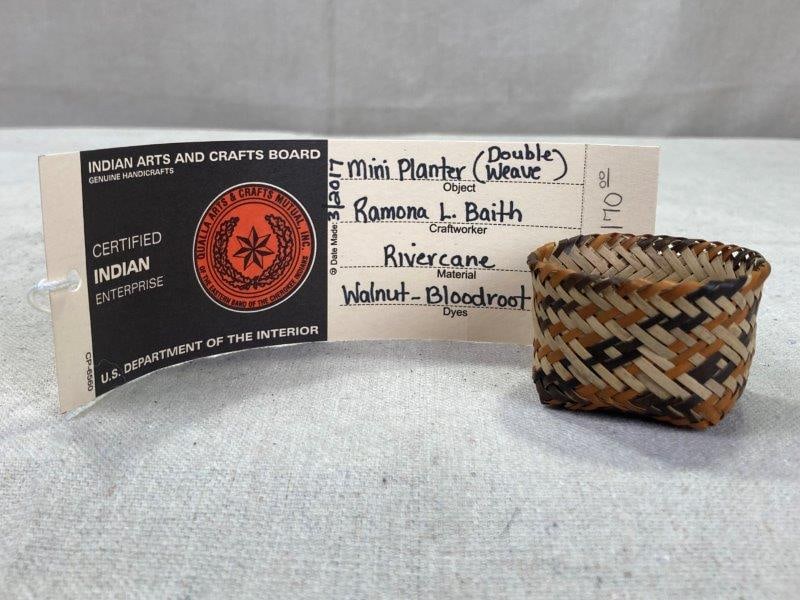 Miniature Cherokee Double Weave Rivercane Basket (1 of 9)