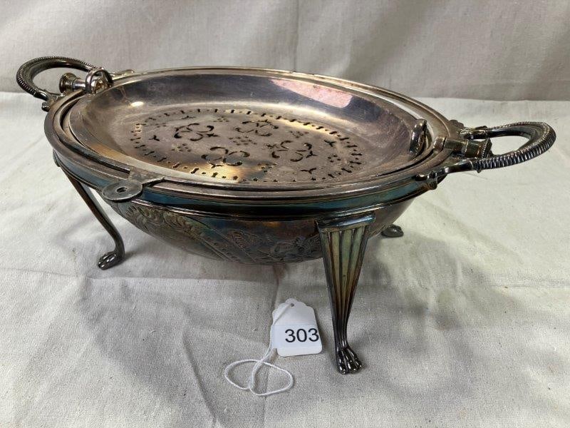 English Silverplate Roll-Top Chafing Dish (1 of 20)