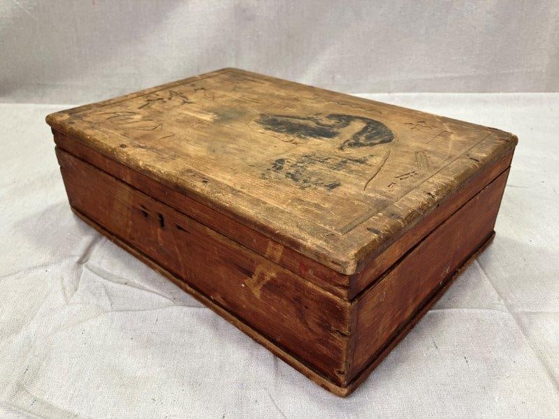 Folk Art Carved Box (1 of 13)