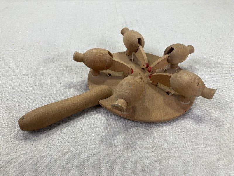 Folk Art Wooden Toy - Pecking Chickens (1 of 16)