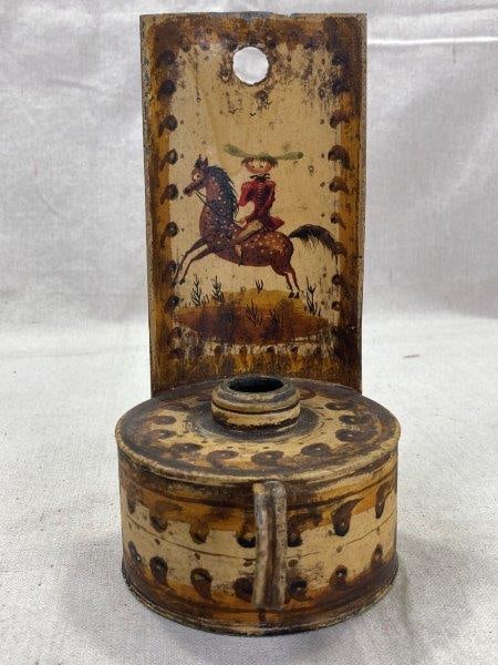 Decorated Toleware Oil Lamp (1 of 18)