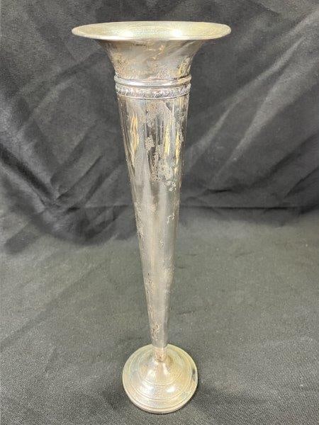 Sterling Silver Trumpet Vase, Weighted Base (1 of 11)