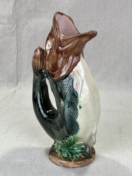 English Majolica Pitcher with Fish Motif (1 of 13)