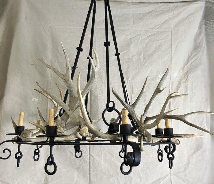 Antler and Wrought Iron Chandelier (1 of 9)