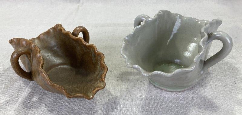 Pair of W.J. Gordy Fluted Vases with Handles (1 of 15)