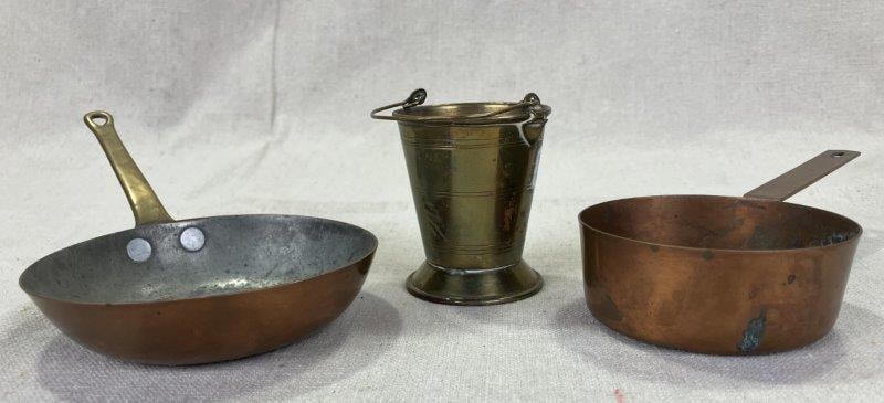 Group of Three Miniature Copper and Brass Table Objects (1 of 16)