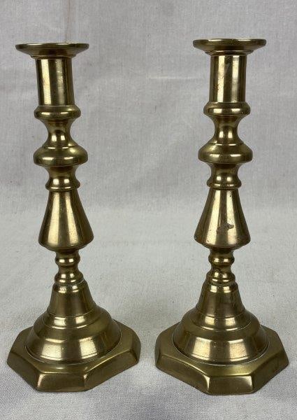 19th Century Brass Candlesticks (1 of 9)