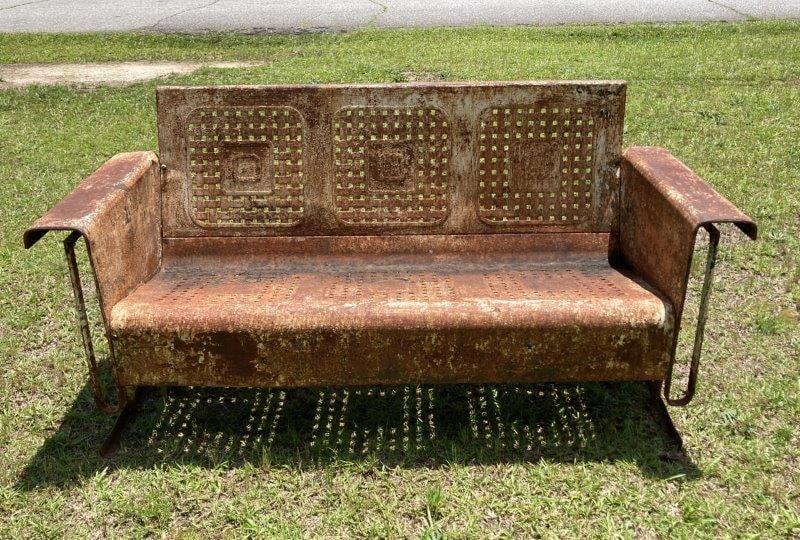 Mid-Century Modern Metal Patio Glider (1 of 9)