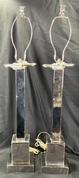 Pair of Art Deco Style Aluminum Lamps (1 of 9)