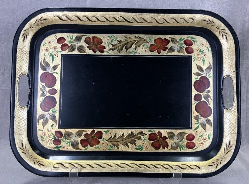 Hand-Painted Toleware Metal Tray (1 of 6)
