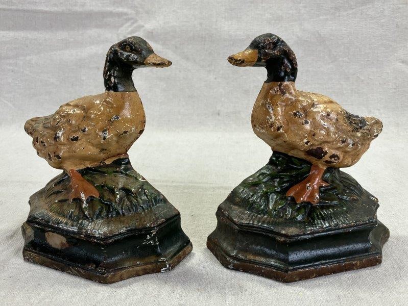 Antique Cast Iron Mallard Duck Bookends (1 of 9)