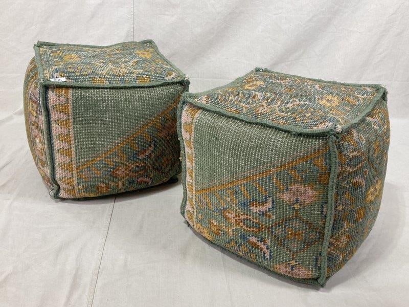 Pair of Wool Poufs with Persian Design (1 of 12)