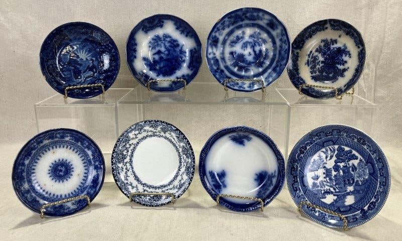 Assortment of Blue Flow and Transferware Dessert Bowls (1 of 20)