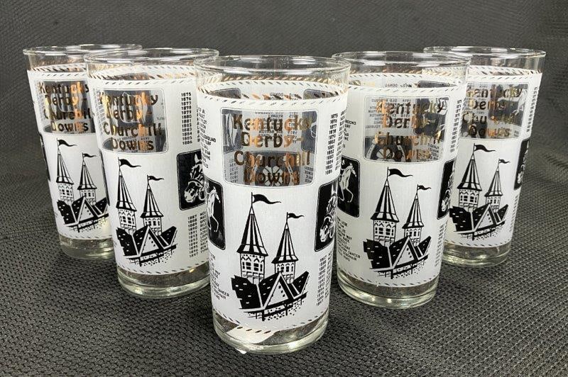 Set of Five 1967 Kentucky Derby Churchill Downs Glasses (1 of 10)