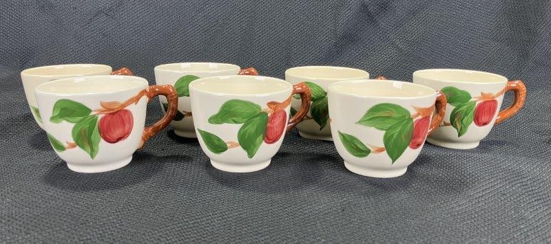 Set of Seven Franciscan "Apple" Pattern Tea Cups (1 of 12)