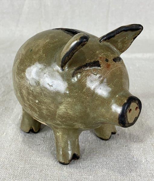 Folk Art Pottery Pig Piggy Bank (1 of 11)