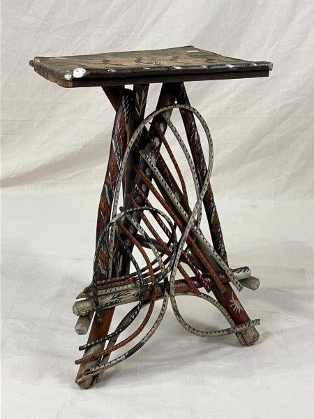 Folk Art Paint-Decorated Twig Stand (1 of 12)