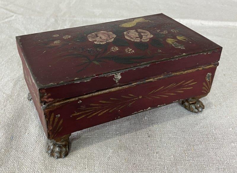 French Tole Painted Claw Foot Box (1 of 13)