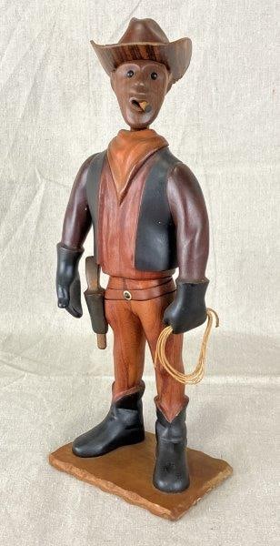 Folk Art Wood Cowboy Sculpture (1 of 11)