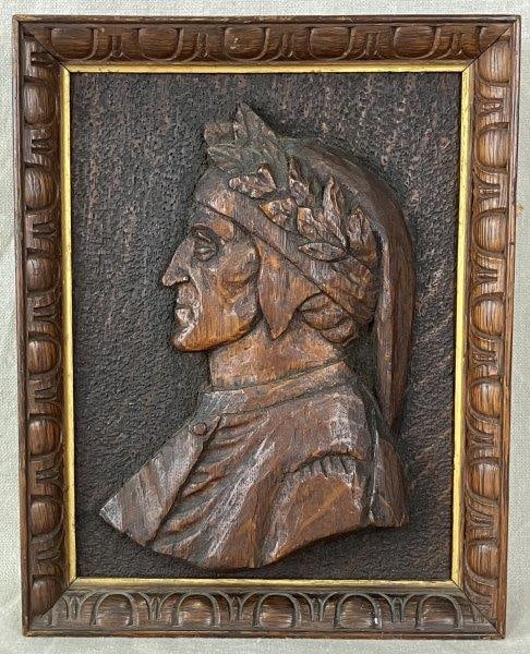 Dante Alighieri Carved Wood Plaque (1 of 7)