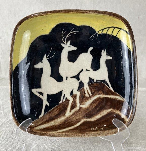 Folk Art Stag Pottery Plate (1 of 9)