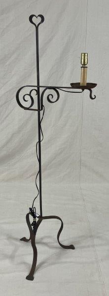Forged Iron Floor Lamp with Heart Finial (1 of 9)