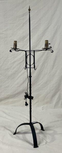 Forged Iron Floor Lamp with Brass Finial (1 of 10)