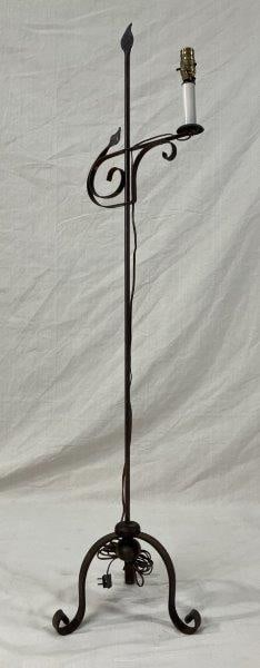 Forged Iron Floor Lamp with Leaf Finial (1 of 8)