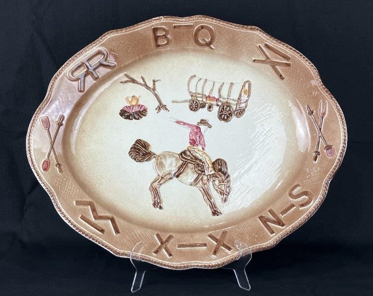 California Pottery Western Cowboy Platter (1 of 9)