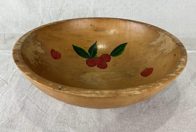 Turned Painted Dough Bowl (1 of 11)