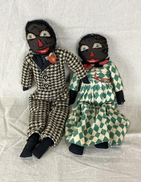 Pair of Early Black Folk Art Dolls (1 of 12)