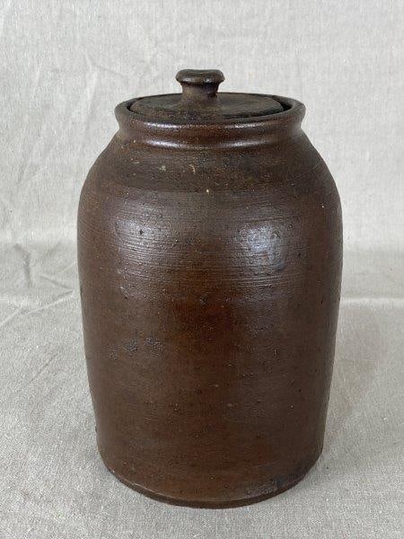 Primitive Lidded Stoneware Jar (1 of 10)