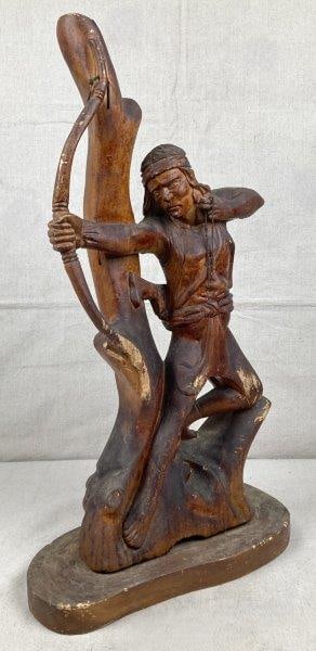Large Folk Art Carving of Native American Hunter (1 of 18)